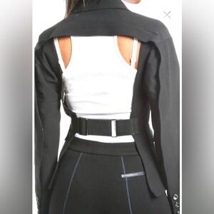 In earnest Byron Lars Women's Black Belted Jacket size 4